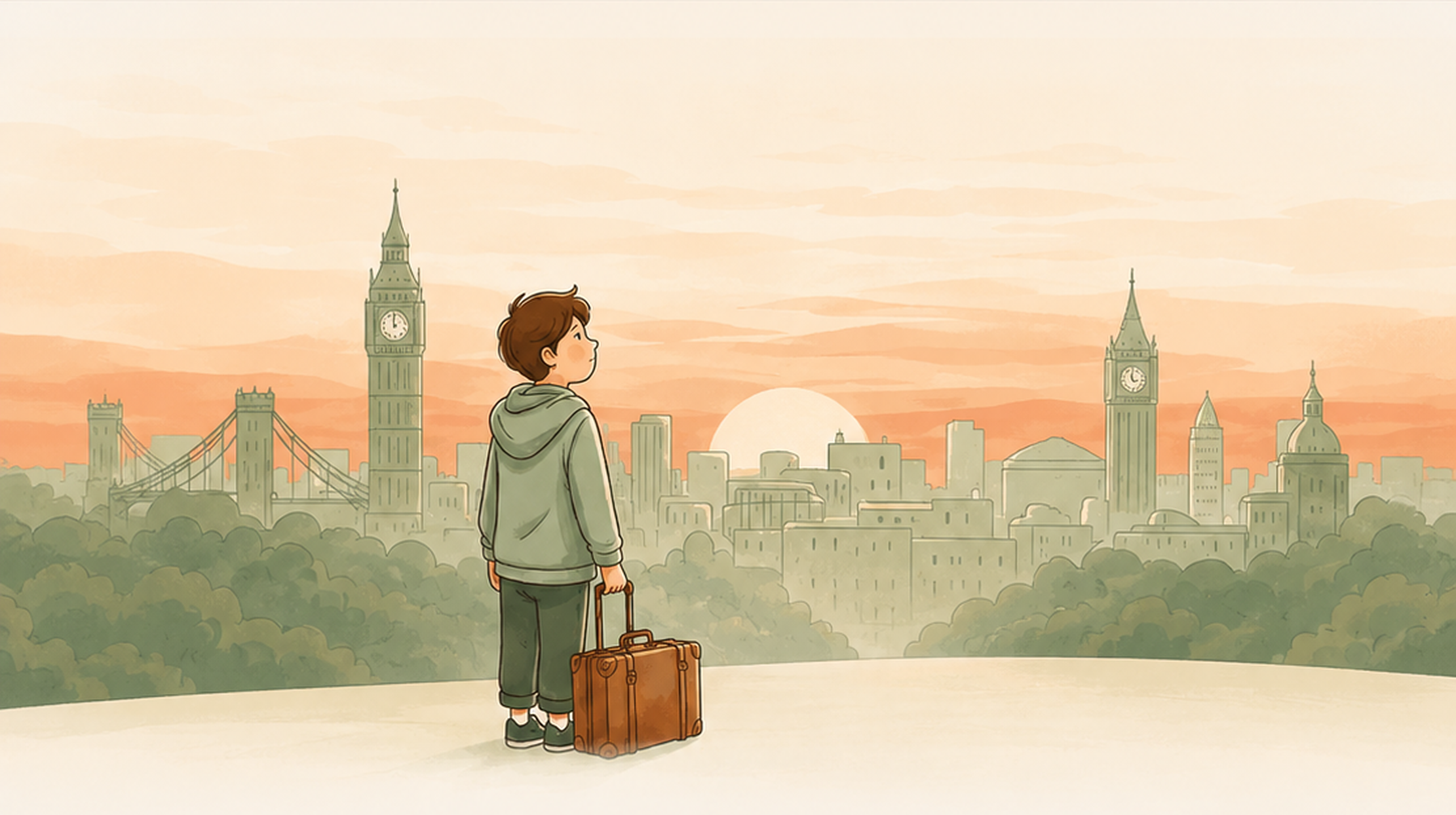 A newcomer to London looking at Big Ben and the city skyline